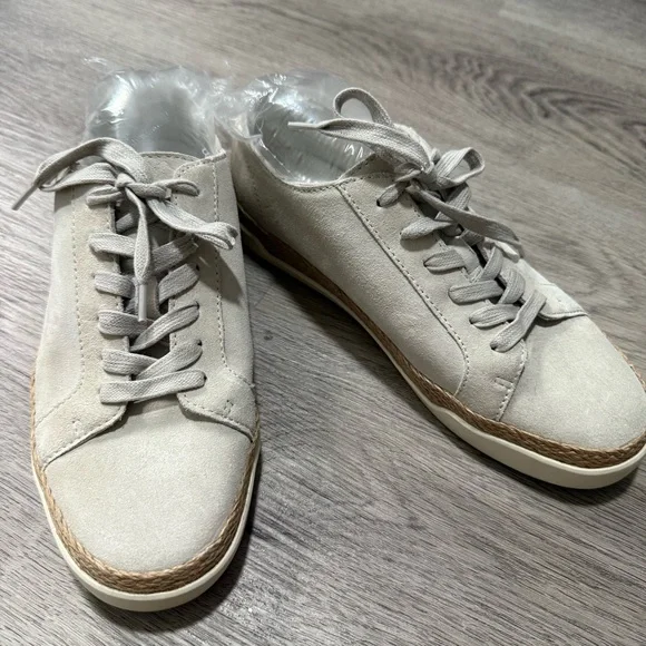 Vince Jadon Suede Espadrille Sneakers Leather Size 35.5 US 5.5 - Picture 3 of 9